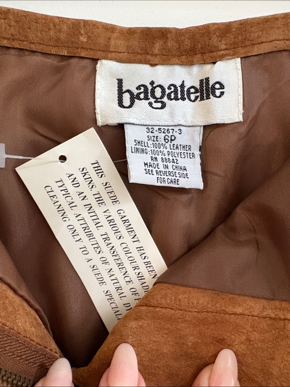 Bagatelle Cognac Suede Maxi Skirt - Picture 4 of 8